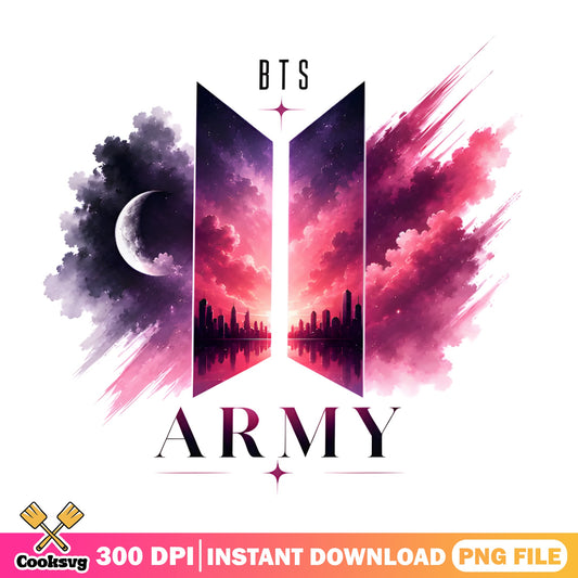 BTS Army PNG, Kpop Fan Art PNG, BTS Logo Watercolor PNG
