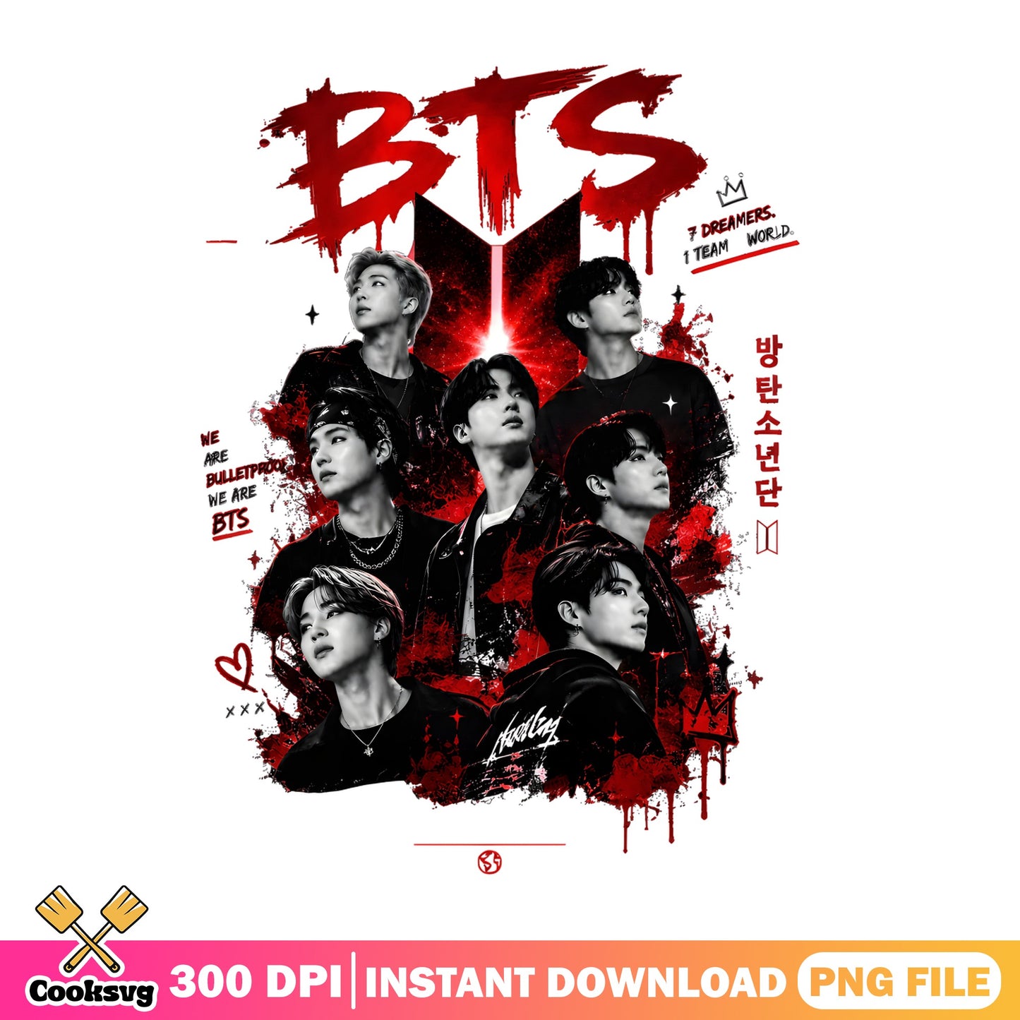 BTS Kpop Band We Are Bulletproof PNG, Kpop PNG, Army PNG
