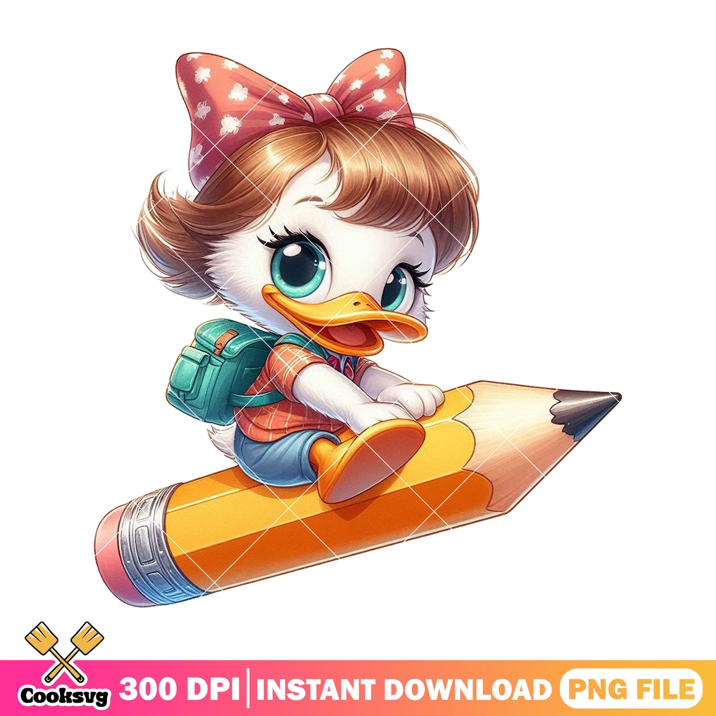 Baby duck big pencil png, disney duck png, back to school png
