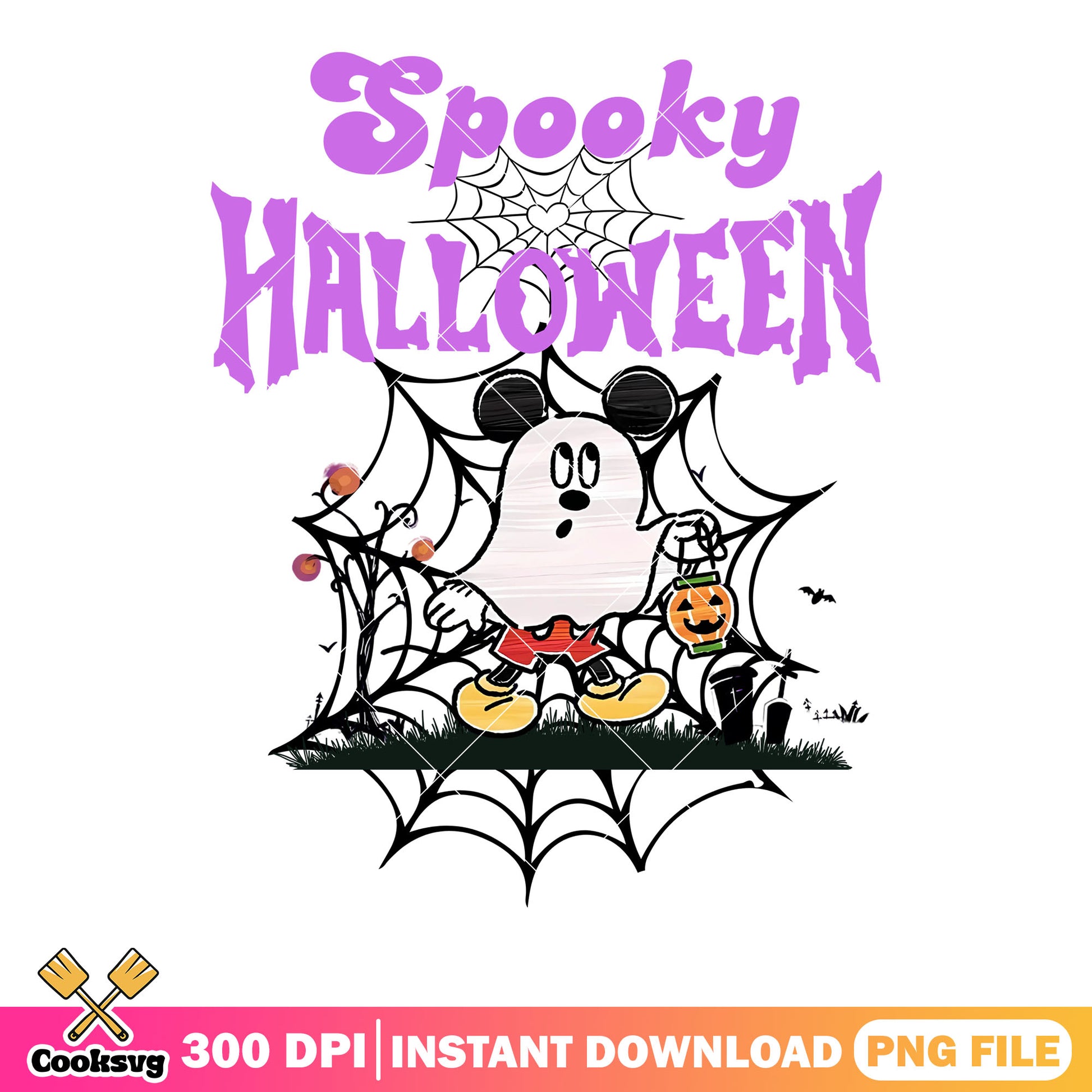 Baby ghost mickey png, Ghost costume png, spider web png