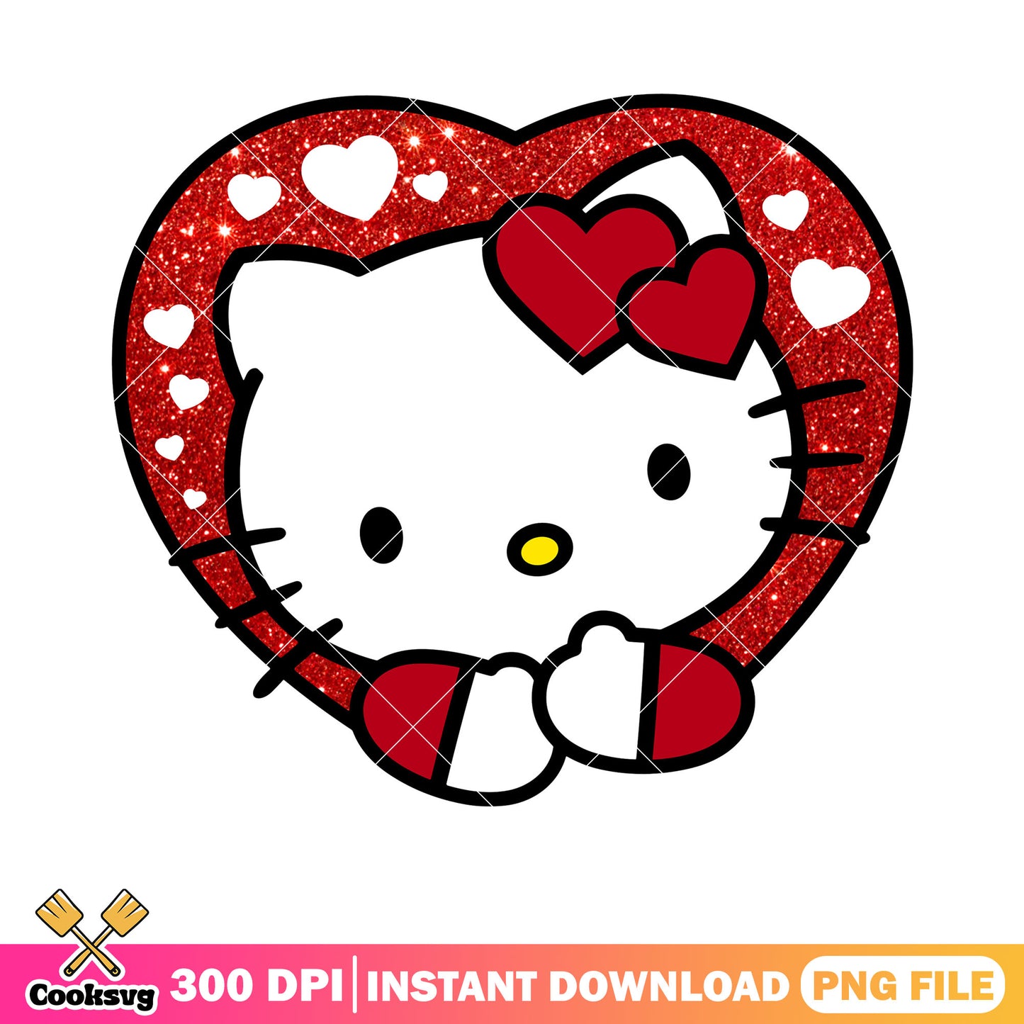 Baby hello kitty poster png, sanrio png, valentines day png