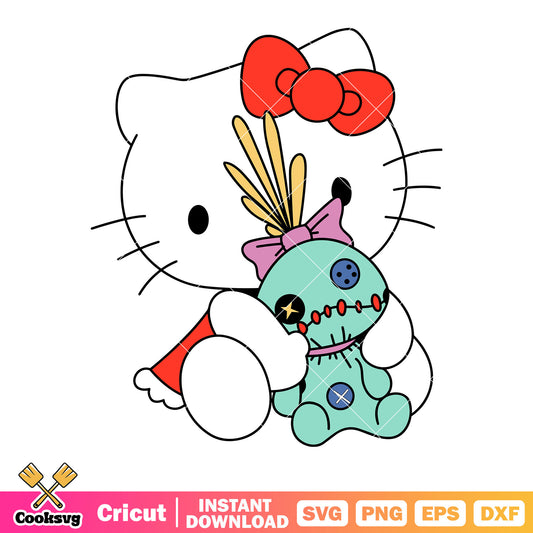 Baby hello kitty svg,​ red bow tie​ svg, voodoo doll svg
