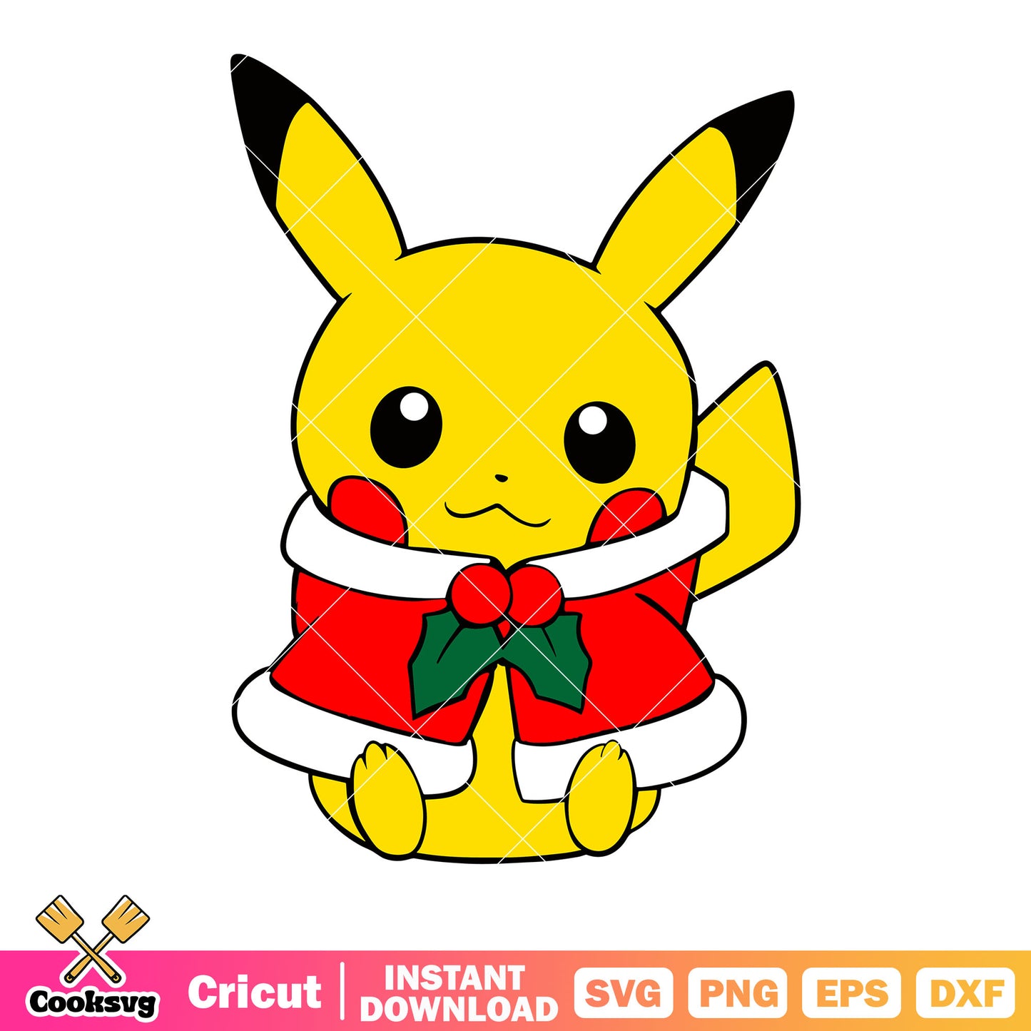 Baby pokemon character svg, santa claus costume svg, pikachu​ svg