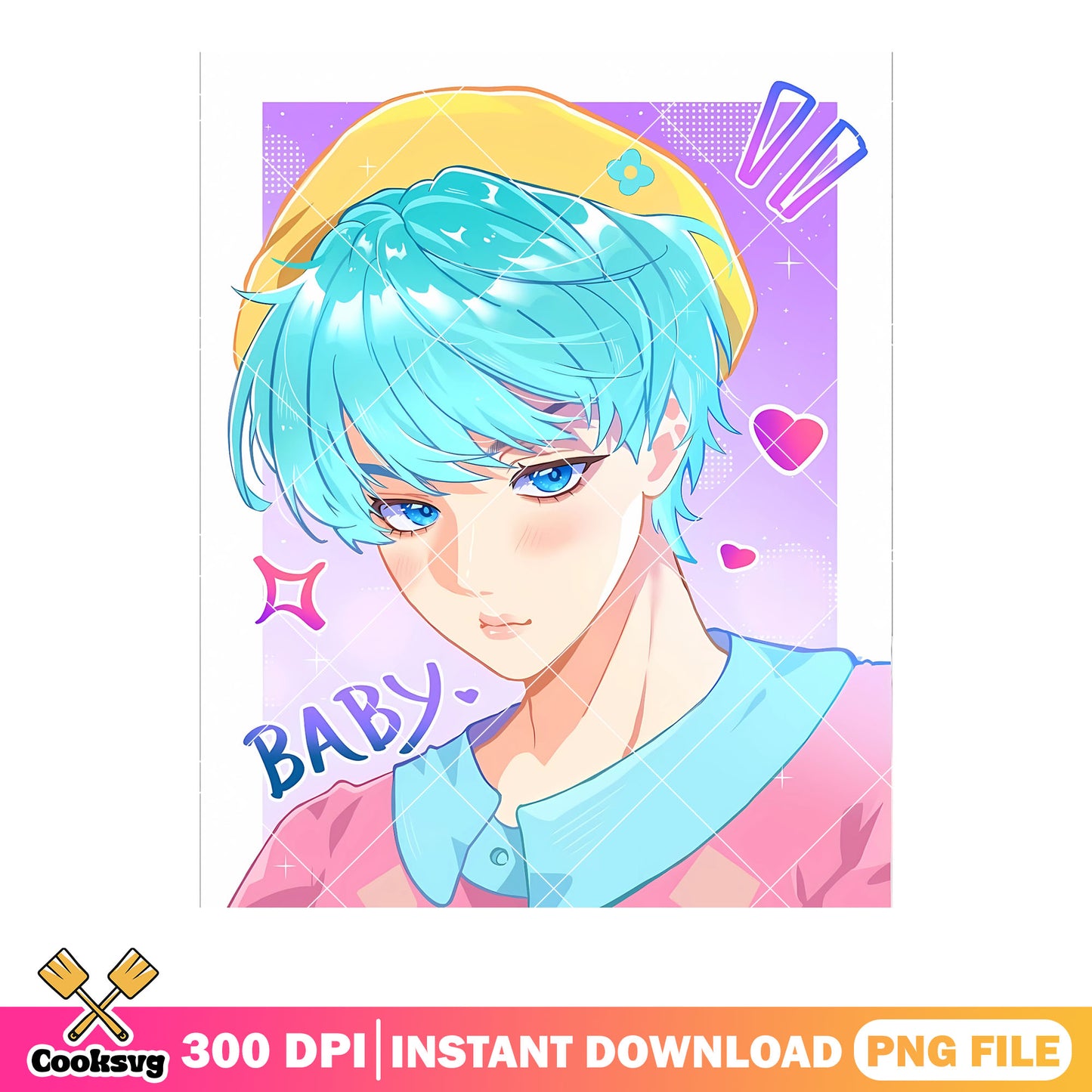 Baby saja boys logo png, baby anime png, kpop baby anime png