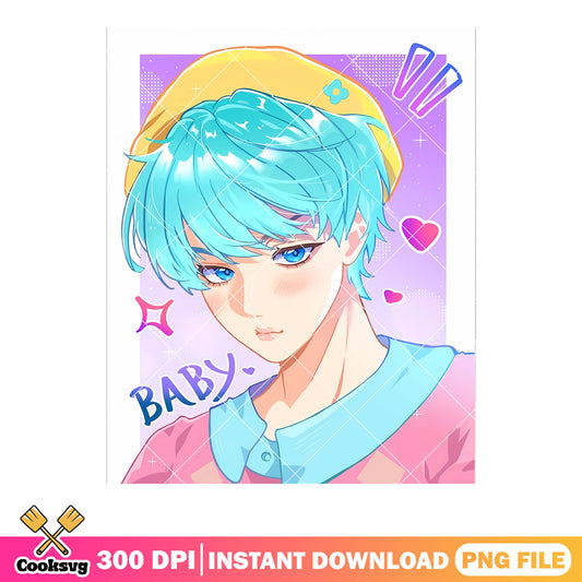Baby saja boys logo png, baby anime png, kpop baby anime png