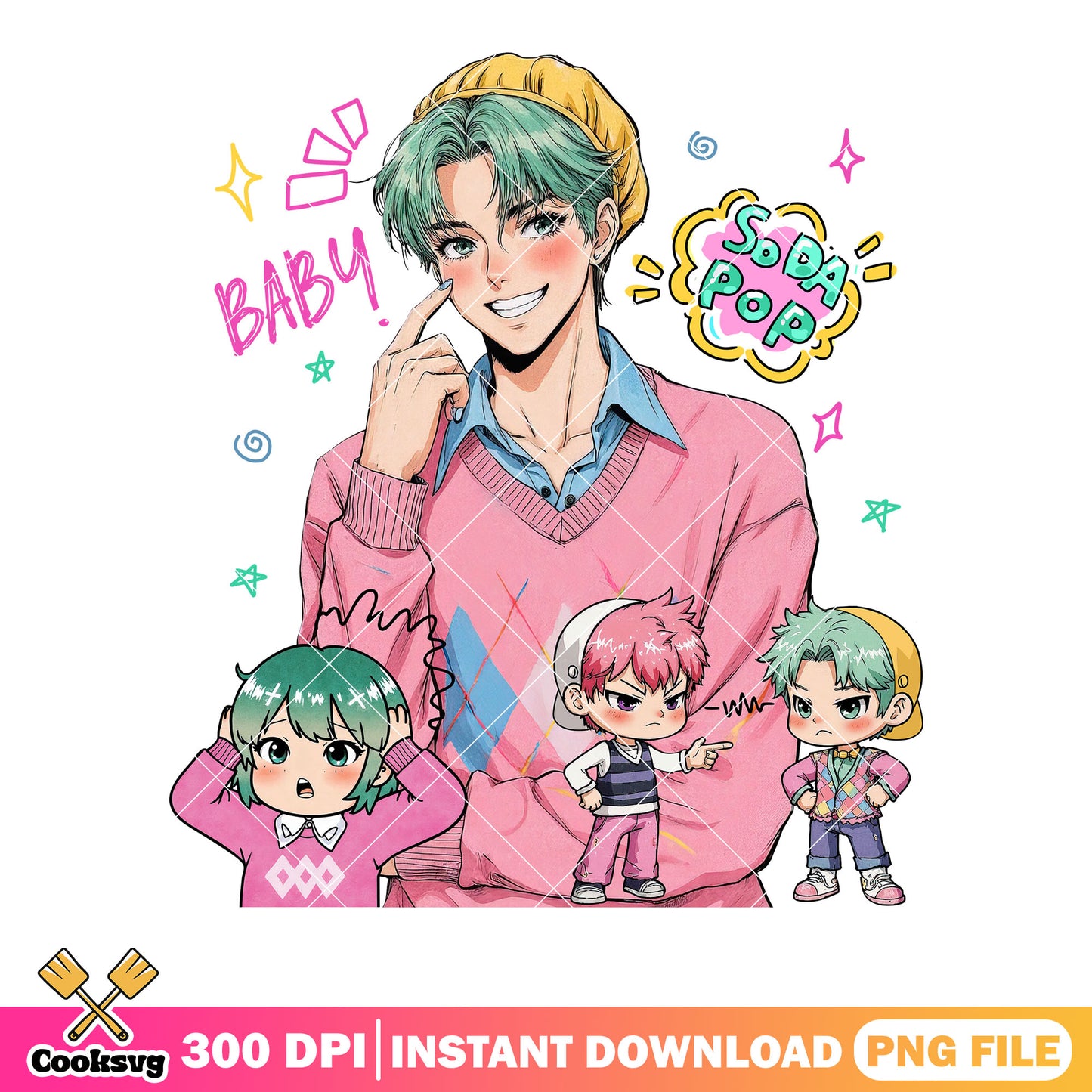 Baby soda pop anime png, poster baby png, cute baby anime png