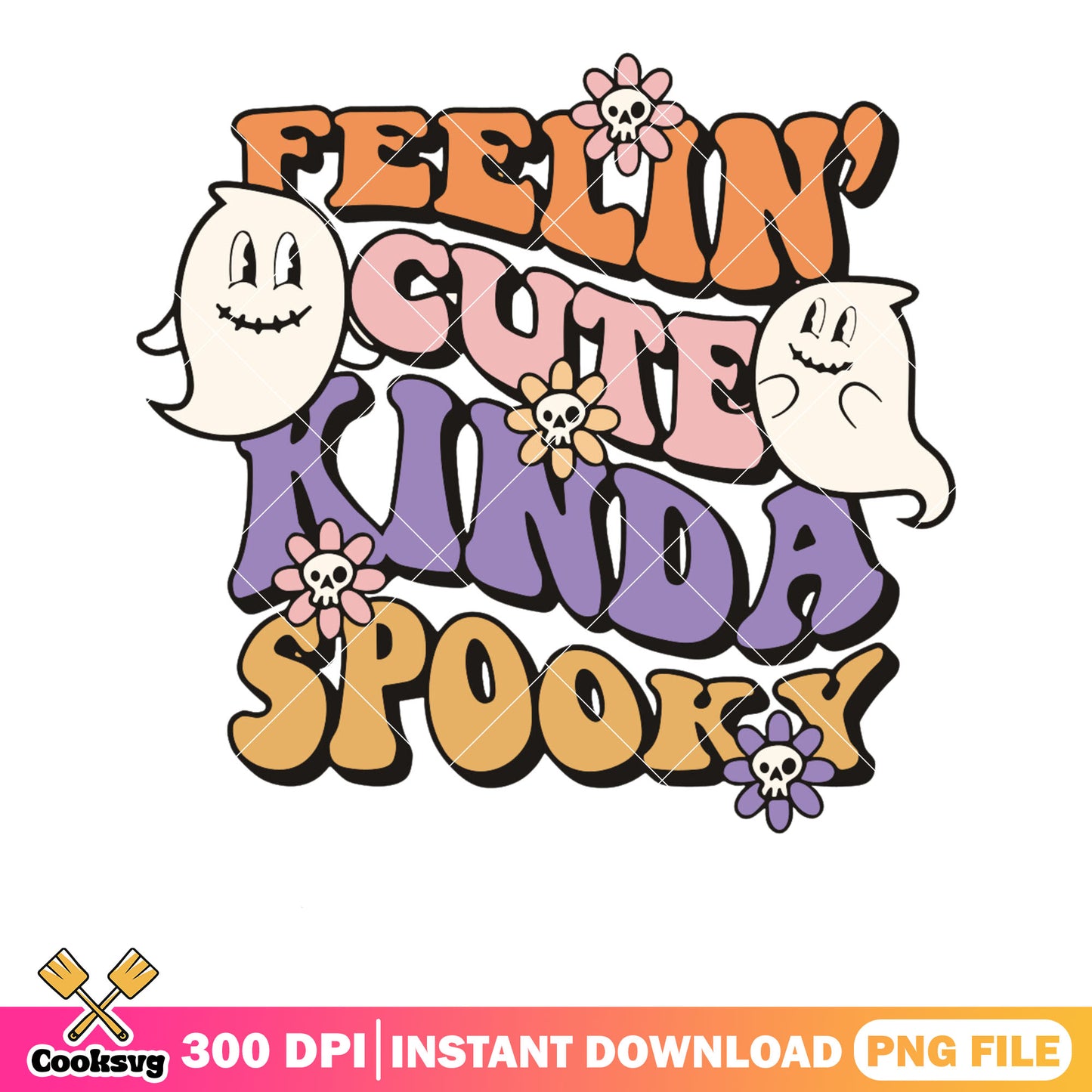 Baby spirit daisy flower png, ​spooky art png, halloween scary png