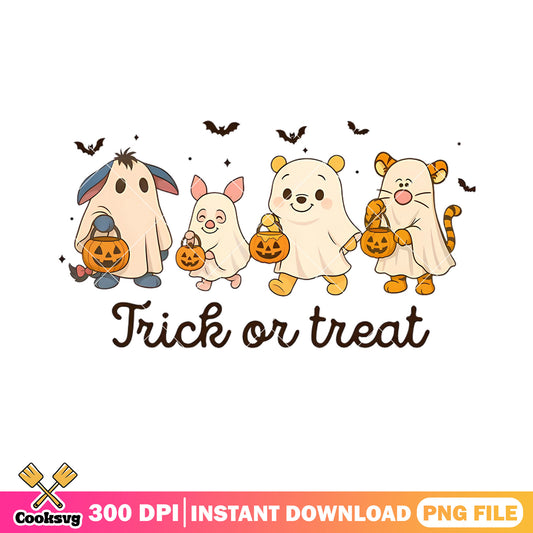 Baby winnie the pooh ghost  png, disney halloween png, ghost costume png