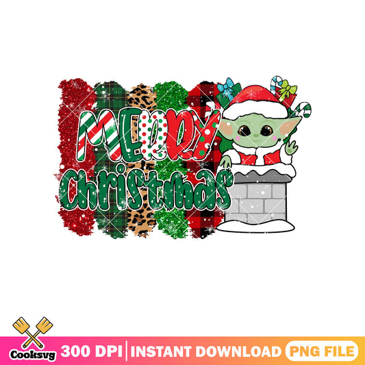 Baby yoda cute merry christmas png