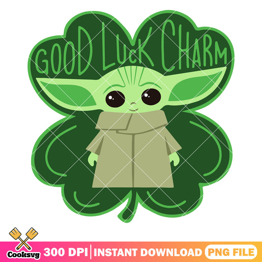 Baby yoda good luck charm png, good luck charm​ png, baby yoda png