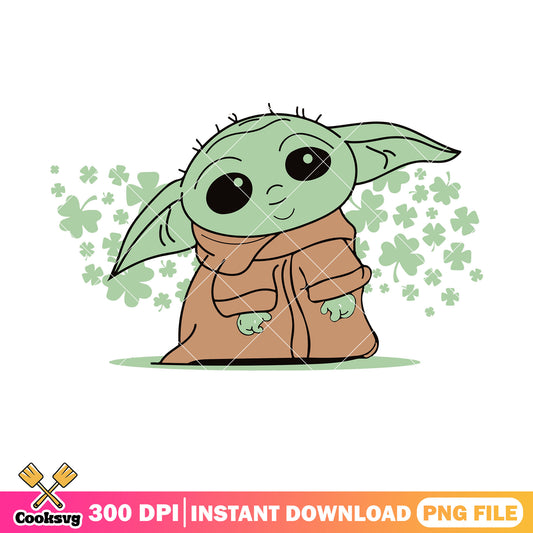 Baby yoda happy patrick day png, baby yoda​ png, patrick day png