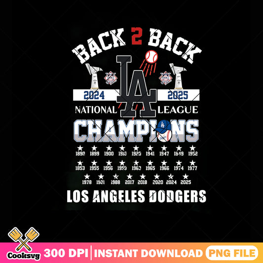 Back 2 back 2024 2025 png, mlb​ png, Los Angeles dodgers​ png