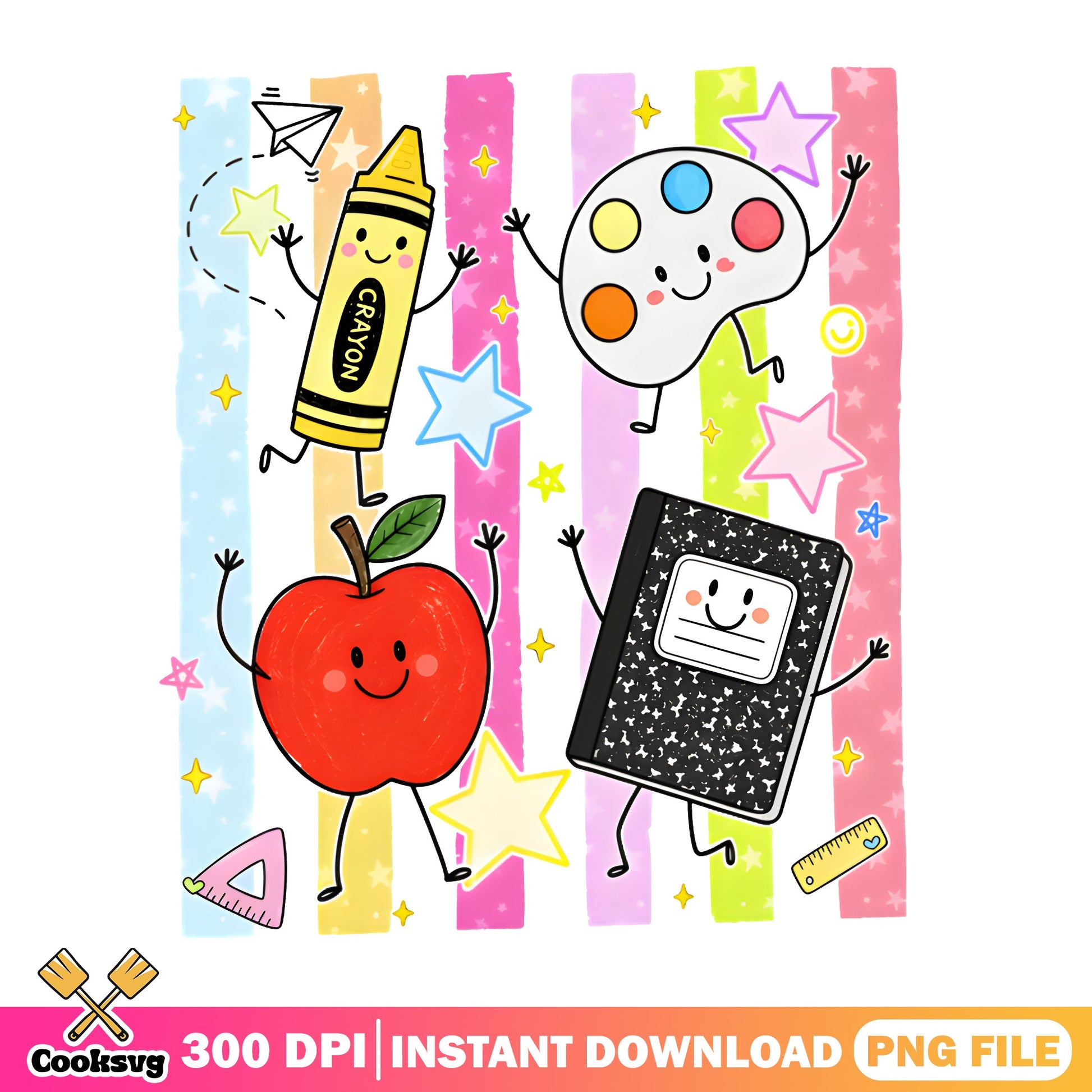 Back To School Cute Characters PNG, Teacher PNG, School PNG