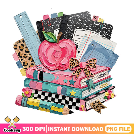 Back To School Teacher PNG, School Supplies PNG, Teacher PNG