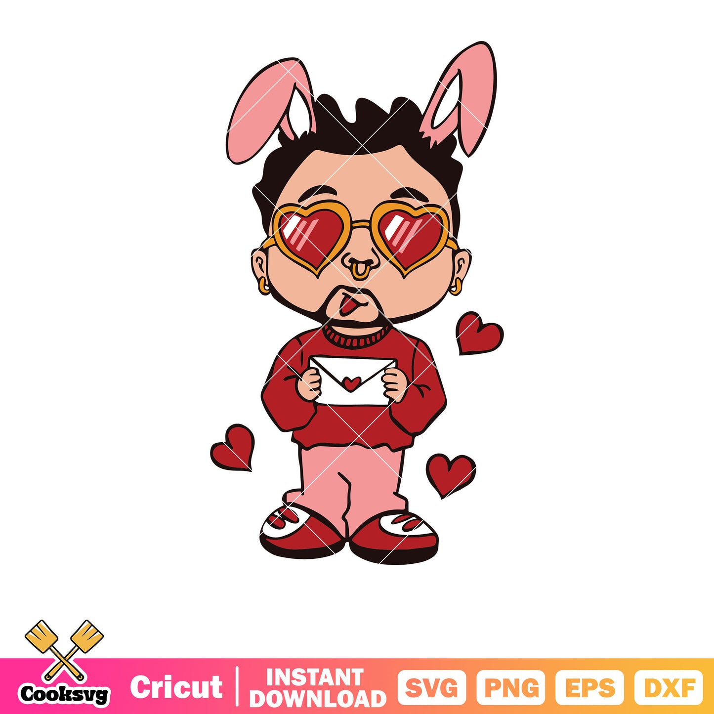 Bad bunny benito valentine love svg, bad bunny benito svg