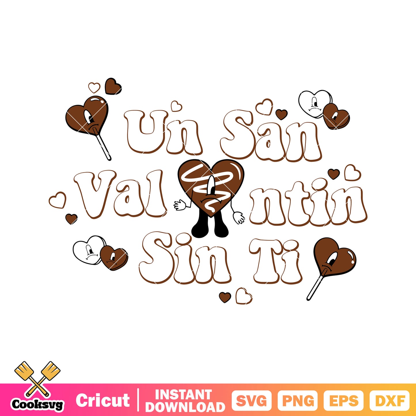 Bad bunny heart un san valentin sin ti svg file, bad bunny valentine svg