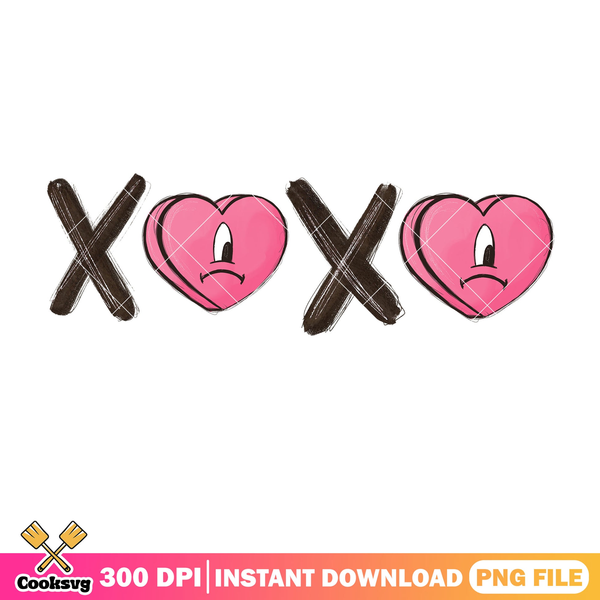 Bad bunny heart xoxo valentine png, xoxo valentine png, bad bunny png