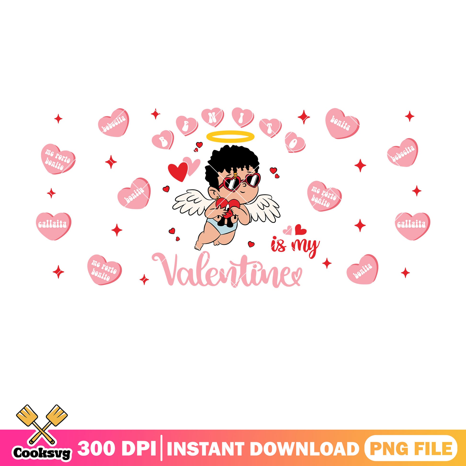 Bad bunny is my valentine png file, bad bunny valentine png