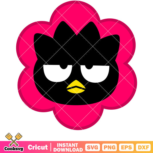 Badtz maru face flower design svg, sanrio characters badtz maru​ svg