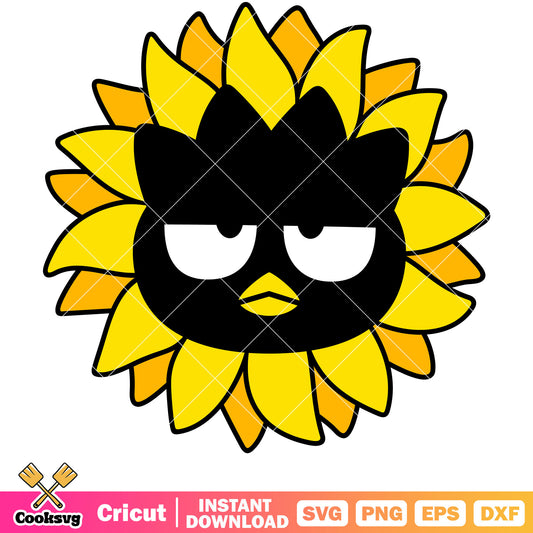 Badtzmaru face sunflower svg, sanrio character​ svg, badtzmaru​ svg