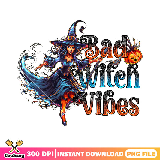 Bad witch vibes design png, halloween witch png, happy halloween png