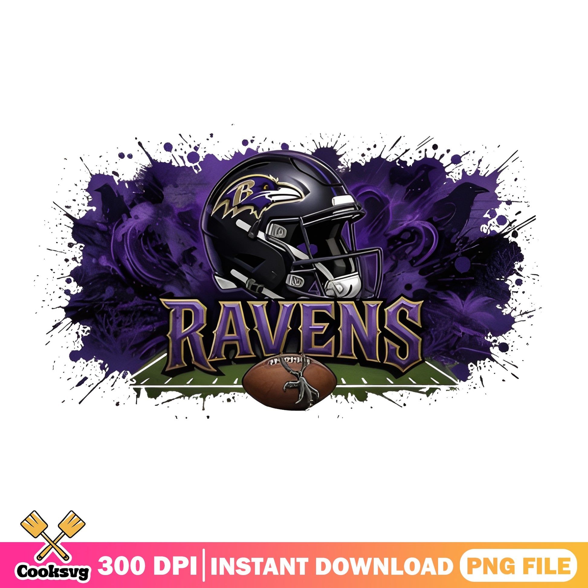 Baltimore Ravens Football Helmet Splash PNG, NFL Team PNG, Ravens PNG