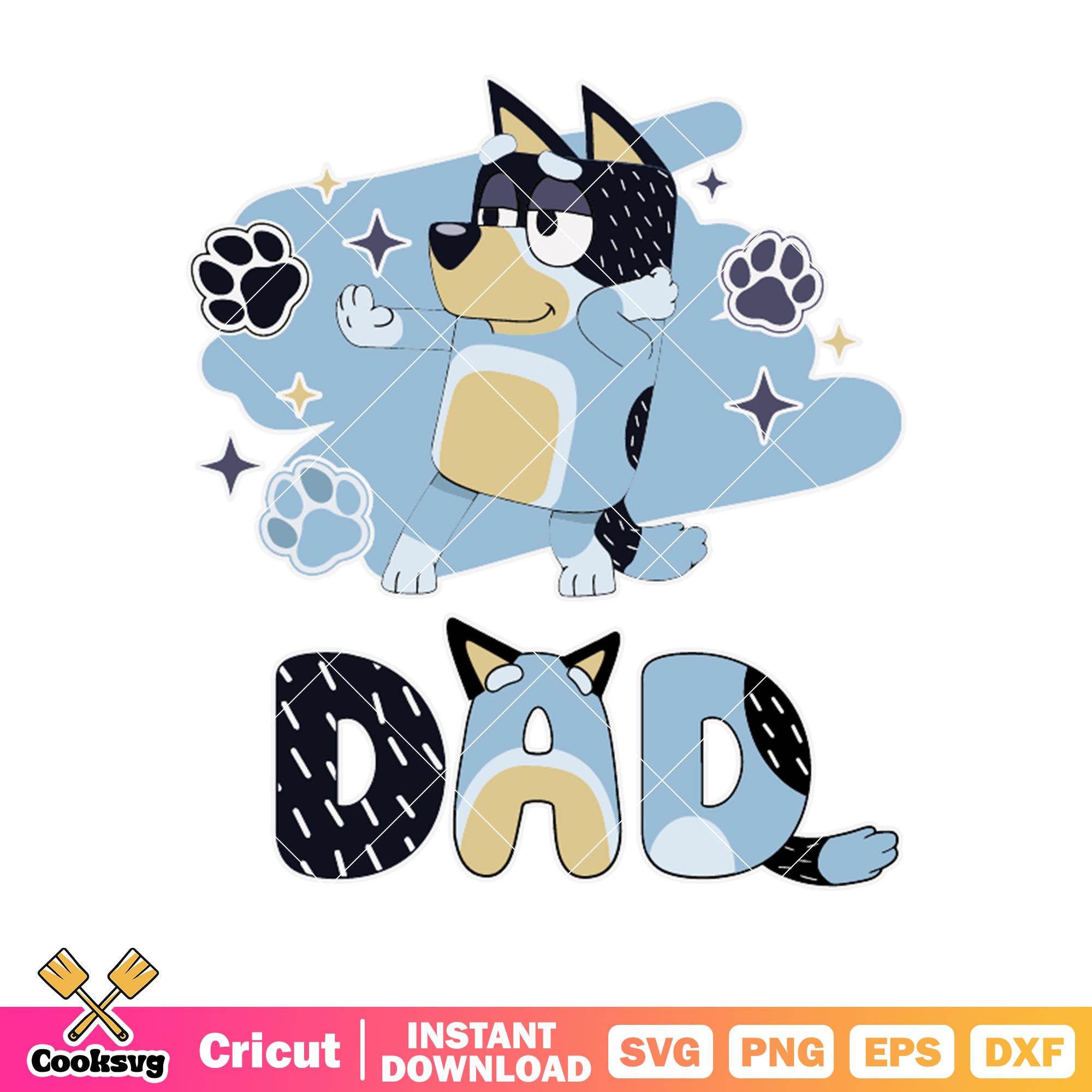 Bandit heeler cool bluey dad svg, bluey father's day gifts svg, bluey ...