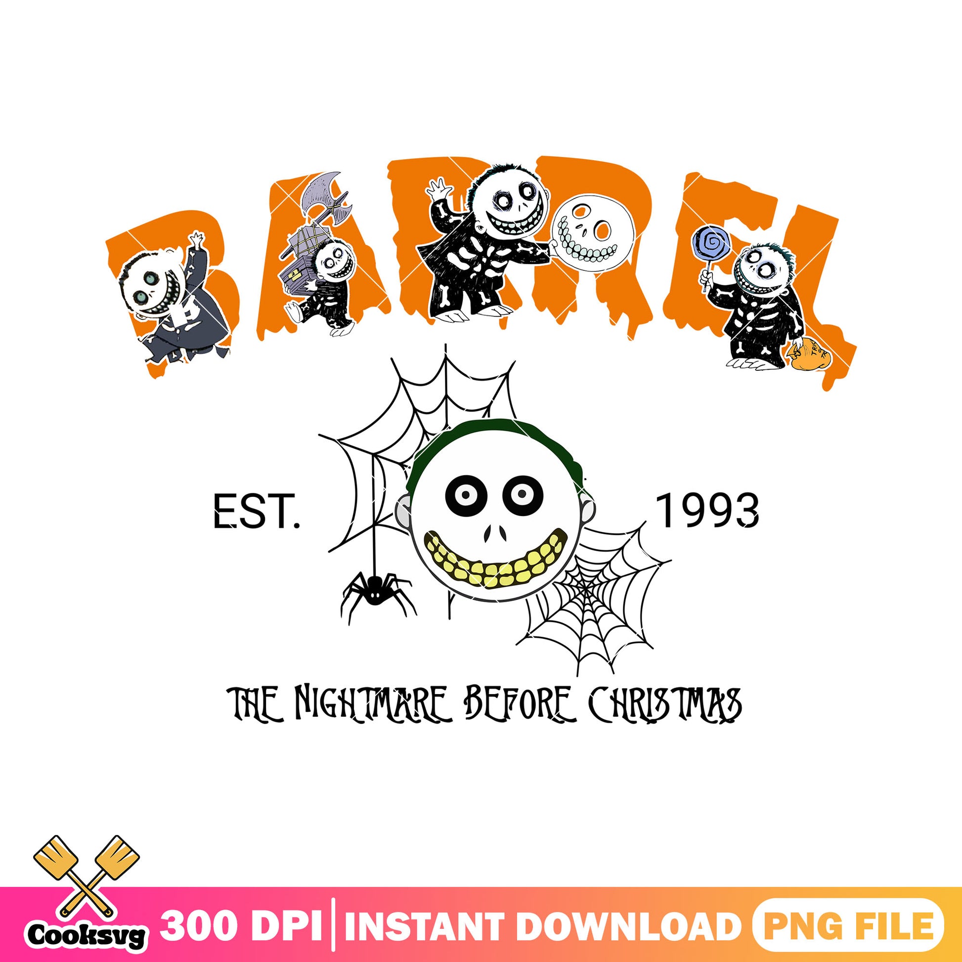Barrel head est 1993 png, scary halloween png, cartoon disney png