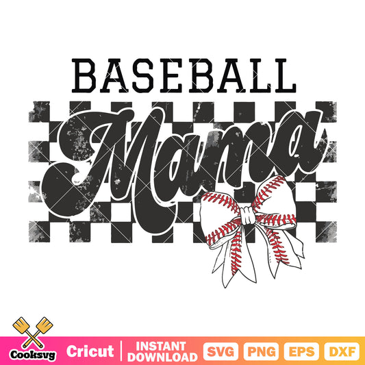 Baseball mama and bow tie svg, baseball mama​ svg, baseball bow tie​ svg