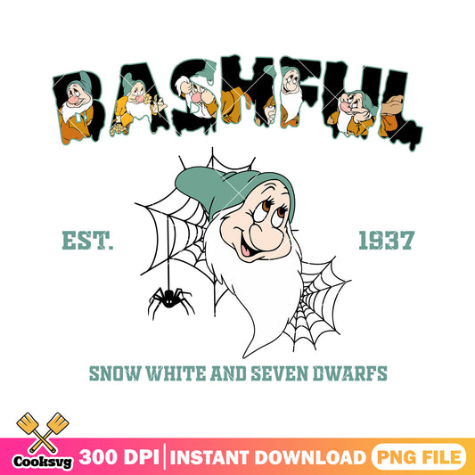 Bashful est 1937 black png, bashful dwarf​ png, disney movies png