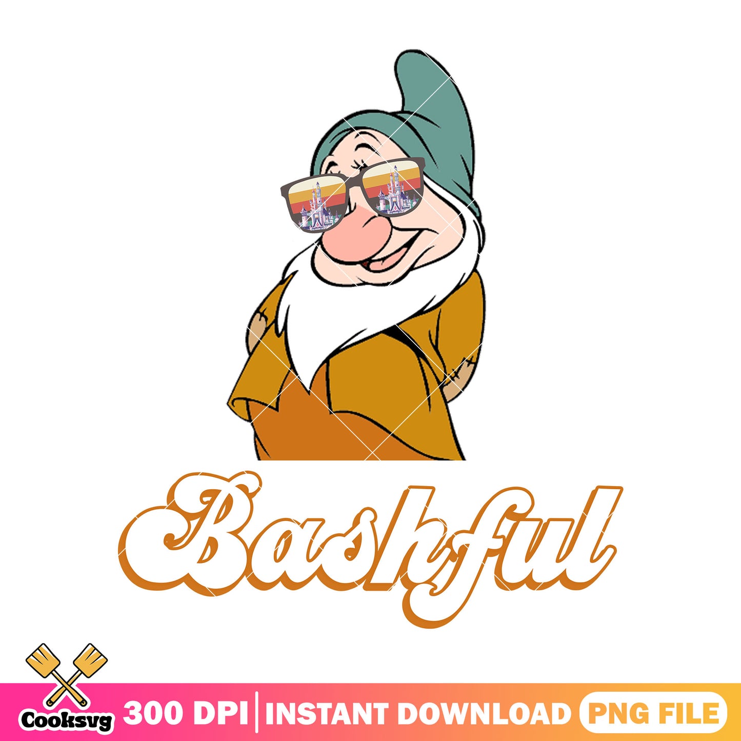 Bashful snow white png, snow white dwarfs​ png, disney world png