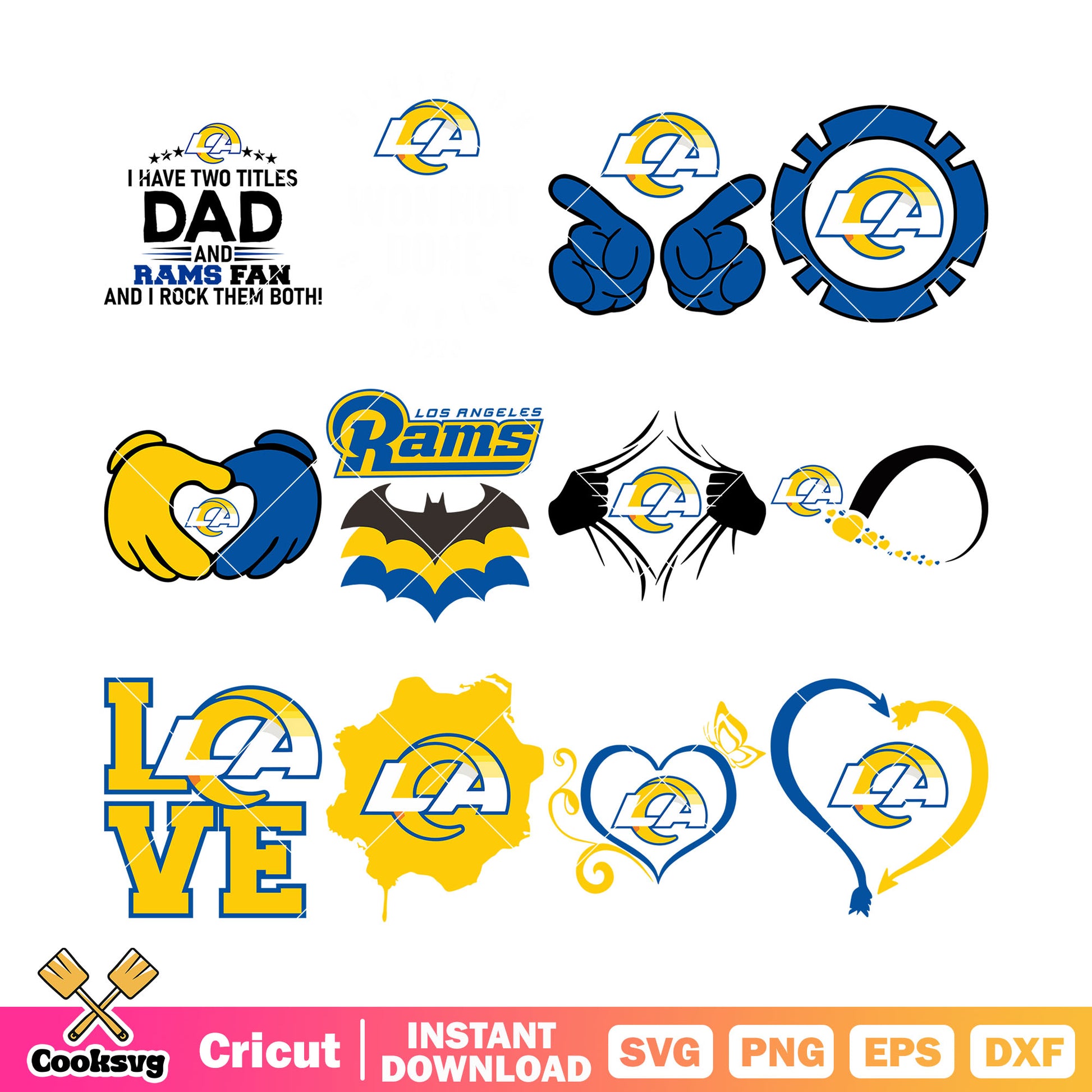 Batman NFL football teams bundle svg, Los angeles rams svg, NFC svg