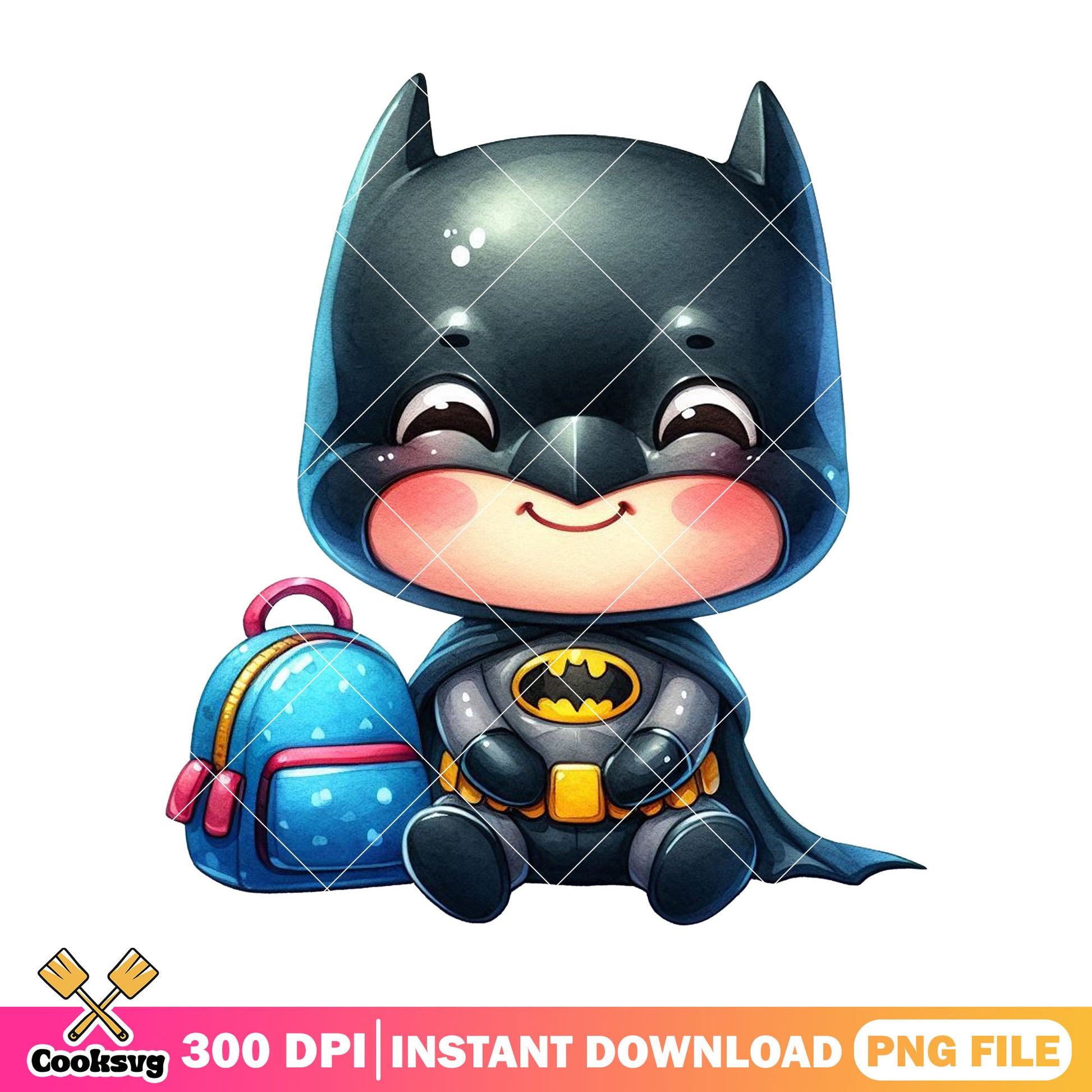 Batman back school design png, back to school decor png, dc comic png