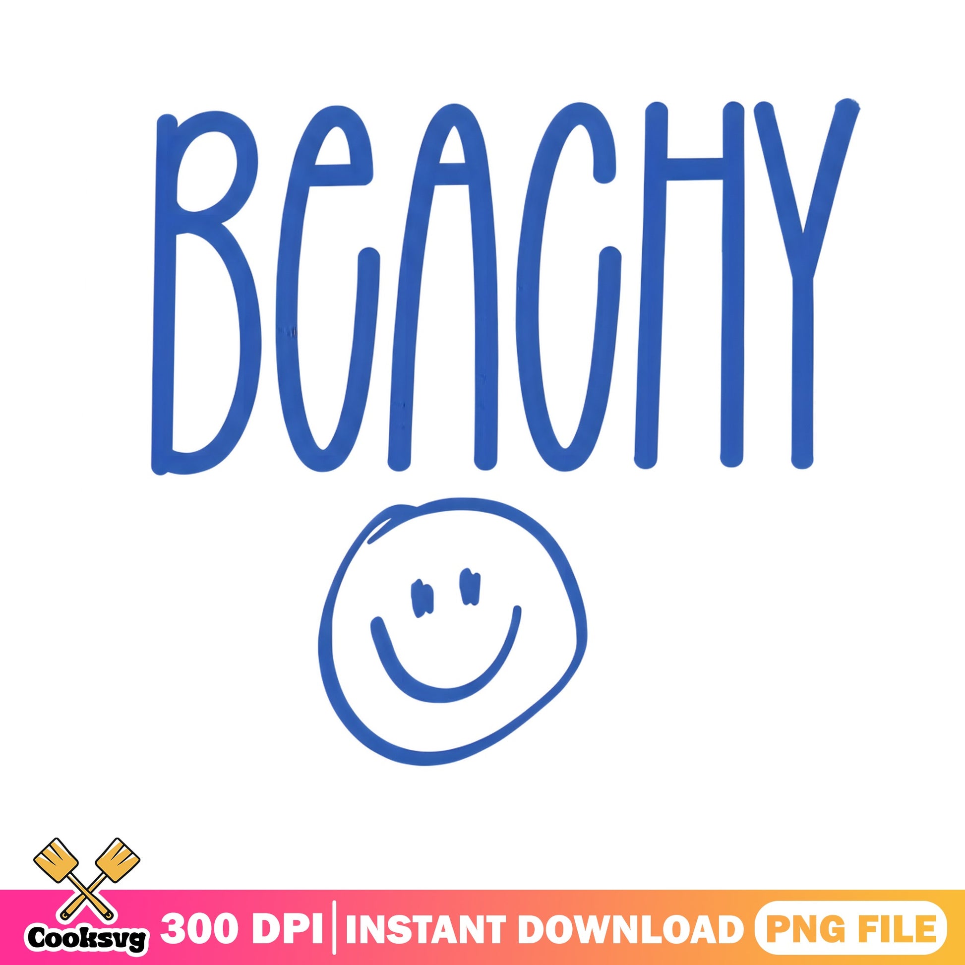 Beachy Smiley Face PNG, Summer Beach Vibes PNG, Vacation PNG