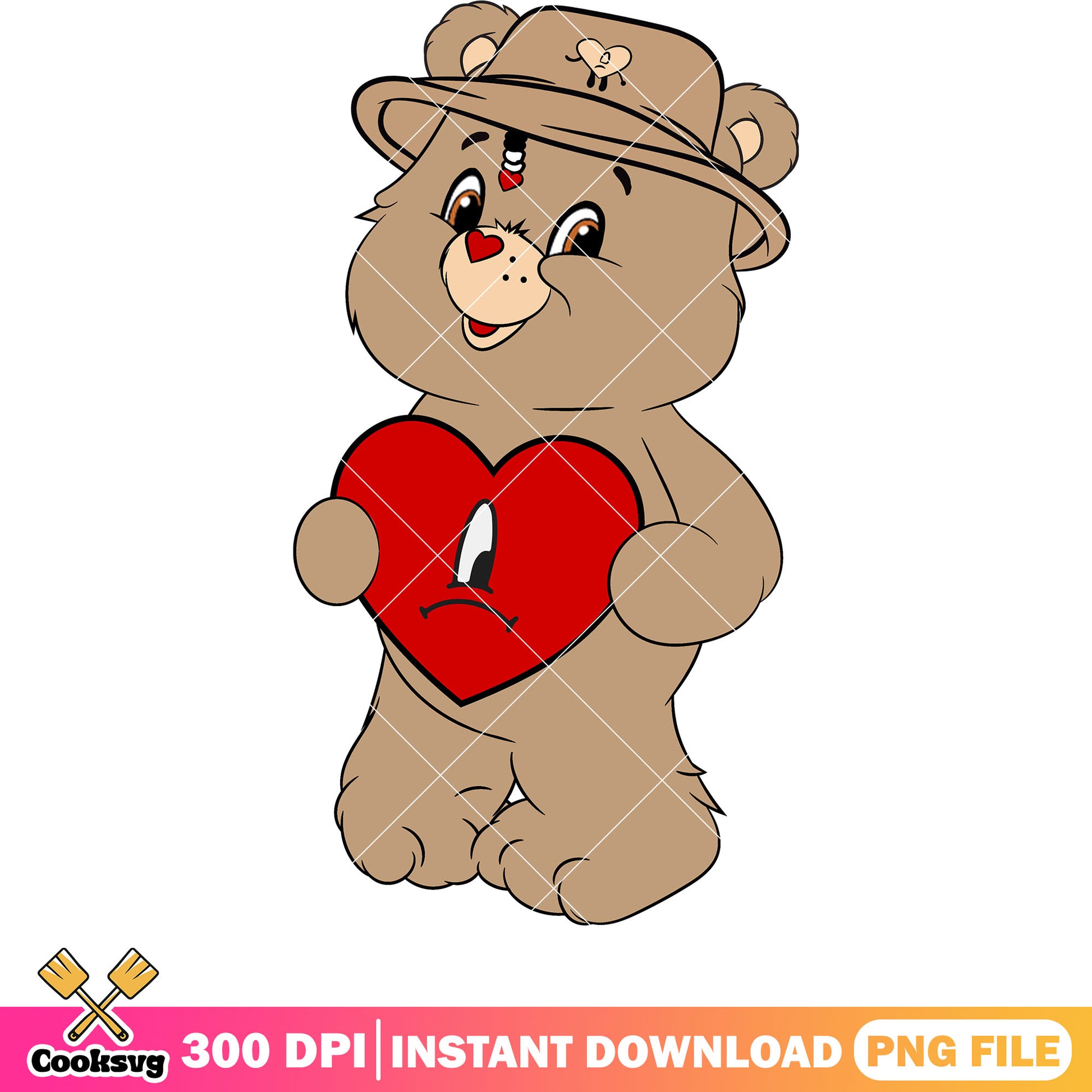 Bear and bad bunny valentine png, bad bunny valentine png