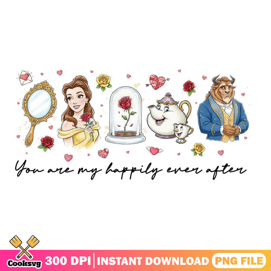 Beauty And The Beast Valentine PNG, Disney Princess PNG, Belle PNG