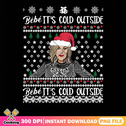 Bebe its cold outside png, ugly christmas sweater png, Moira Rose png