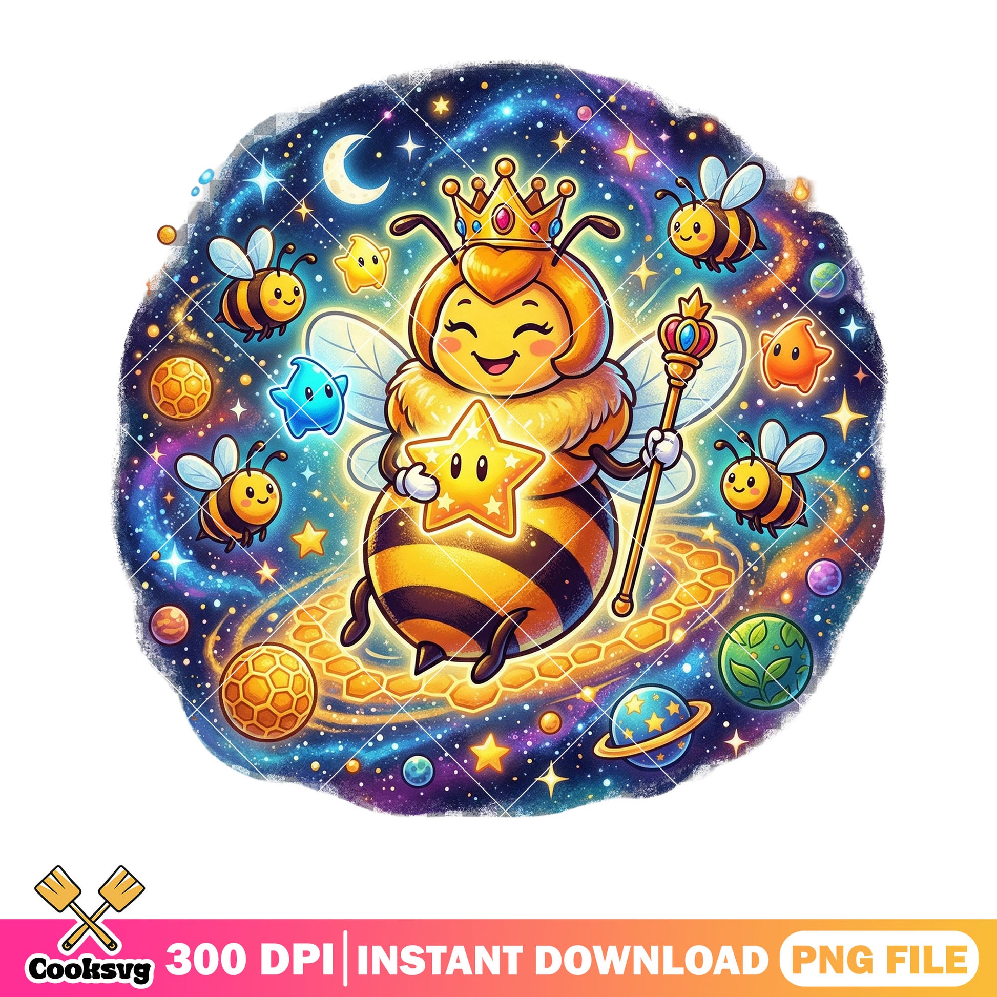 Bee queen galaxy png, mario bros png, nintendo switch png