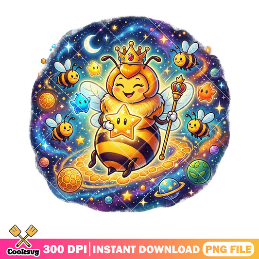 Bee queen galaxy png, mario bros png, nintendo switch png