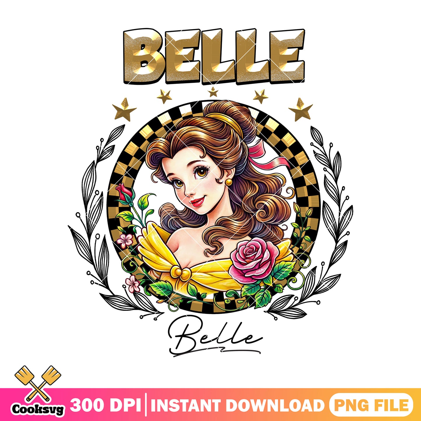 Belle signature png, beauty and the beast​ png, disney princesses png