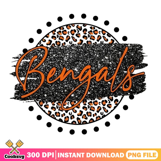 Bengals Leopard Cheetah Print PNG, Football Team PNG, NFL PNG