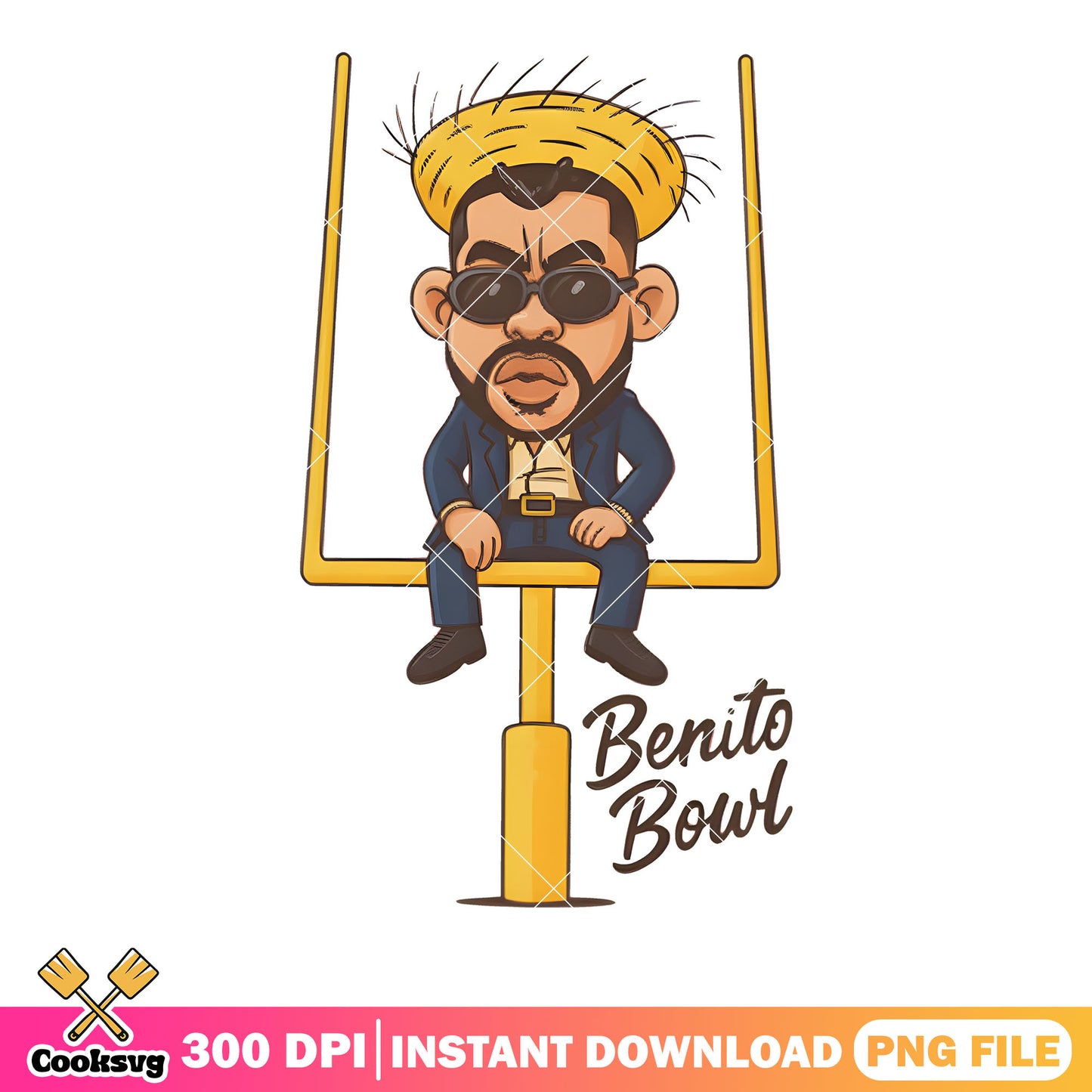 Benito bowl funny png, super bowl nfl png, game day png