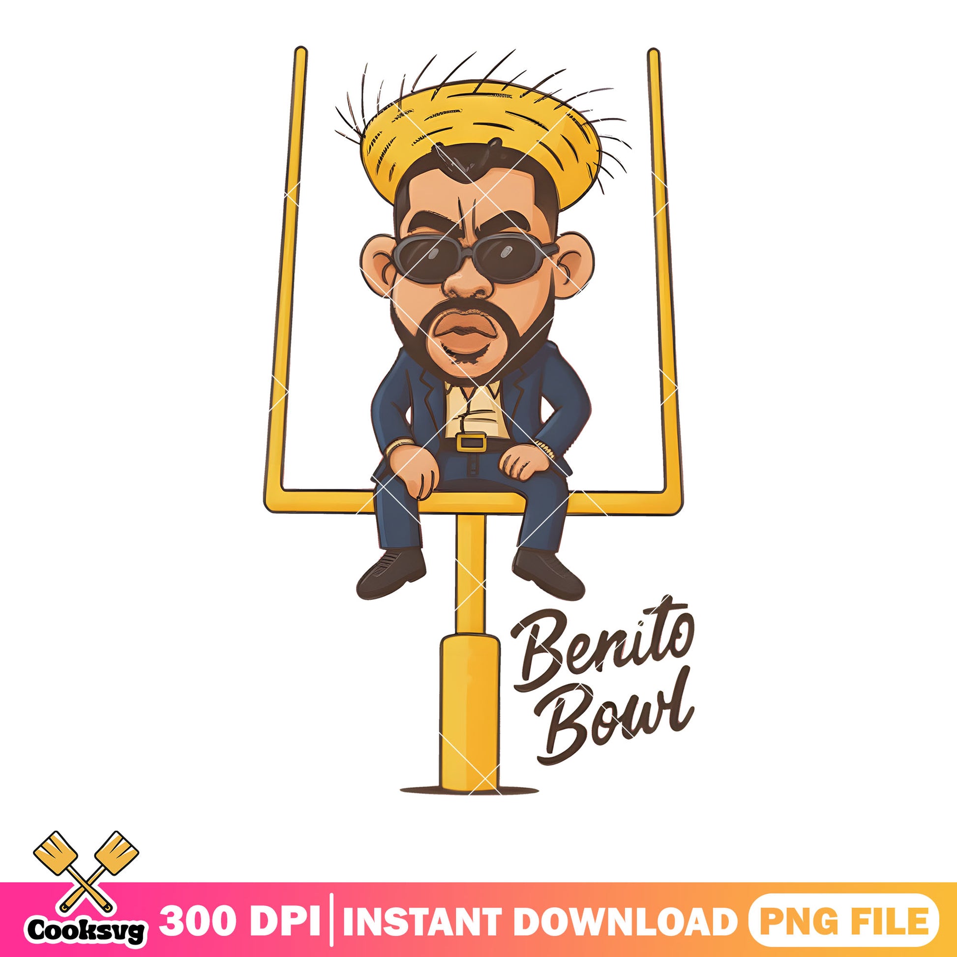 Benito bowl funny png, super bowl nfl png, game day png
