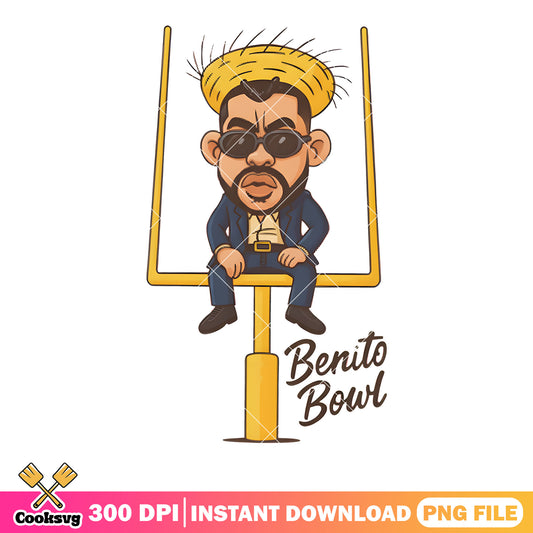 Benito bowl funny png, super bowl nfl png, game day png