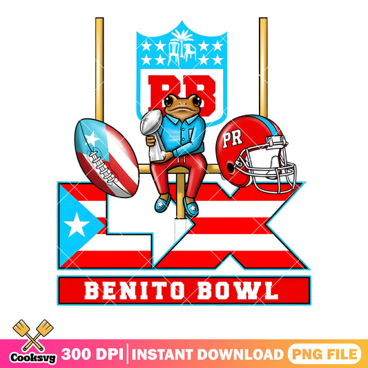 Benito bowl lx frog png, nfl super bowl png, benito nfl png