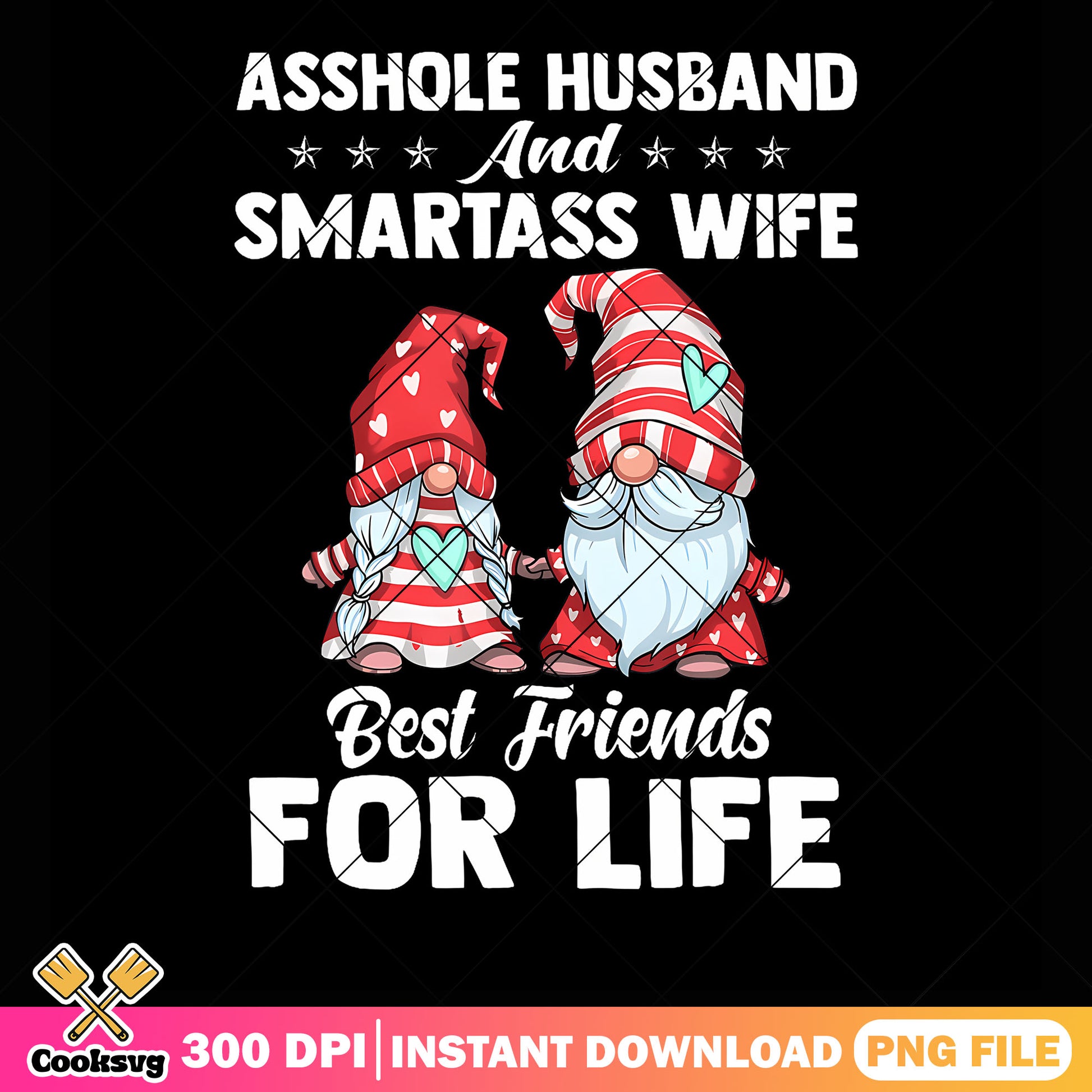 Best friends for life png, couples christmas pajamas​ png, gnome png