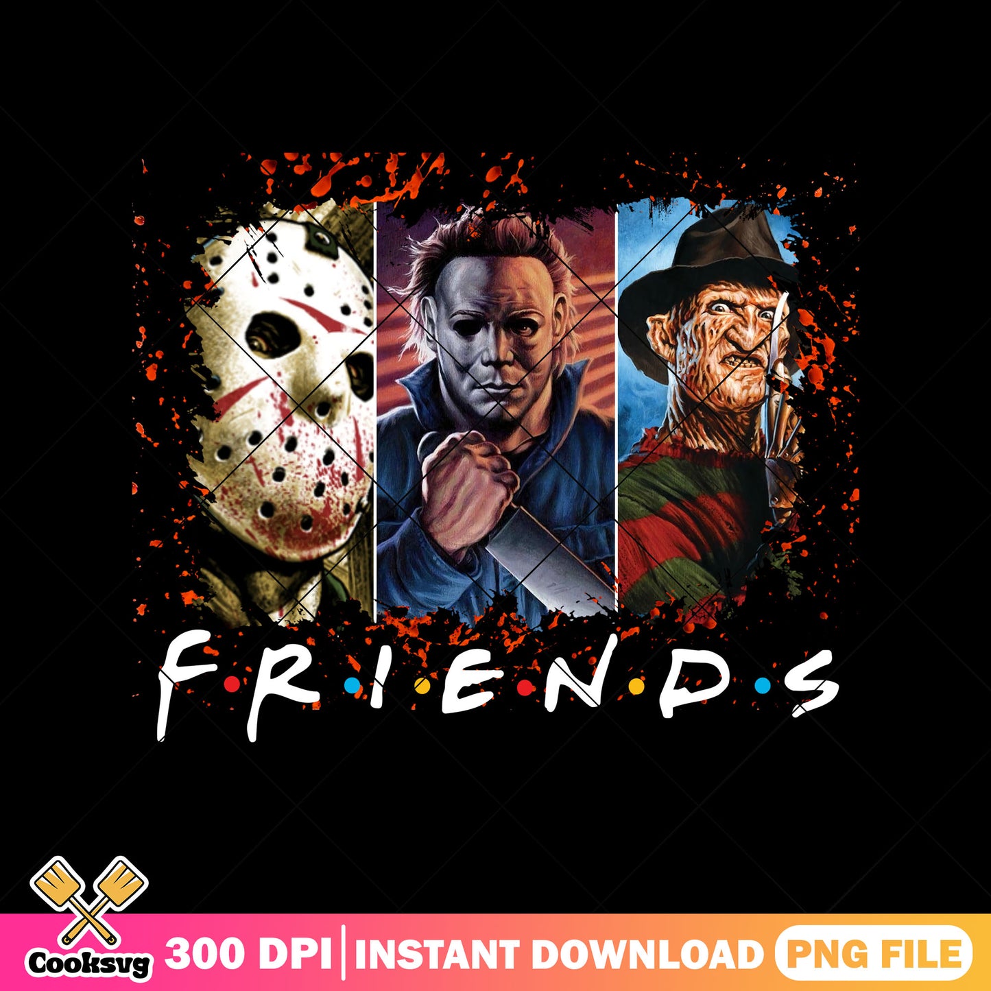 Best friends horror movie characters png, halloween nights png