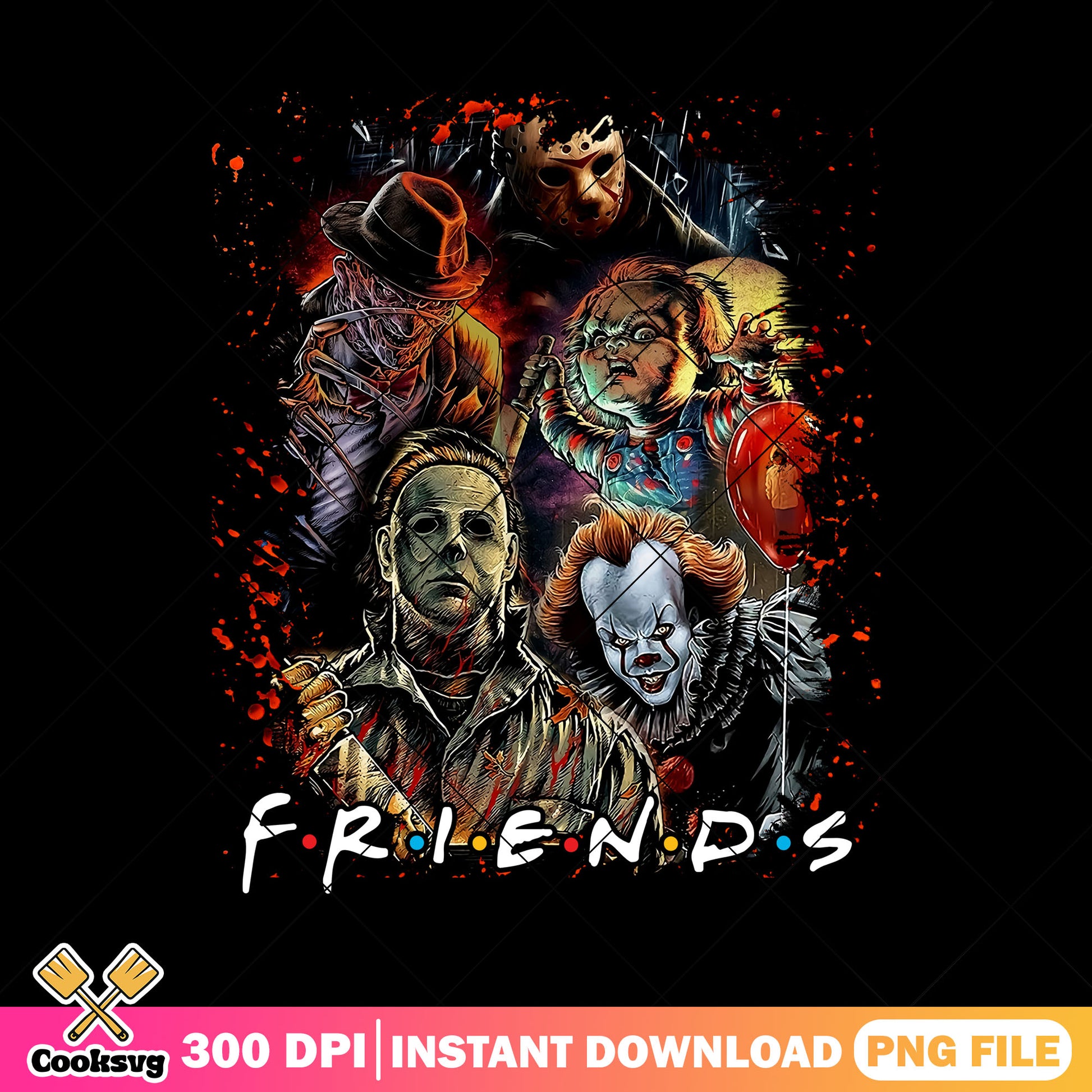 Best horror movie friends png, horror friends png, halloween png