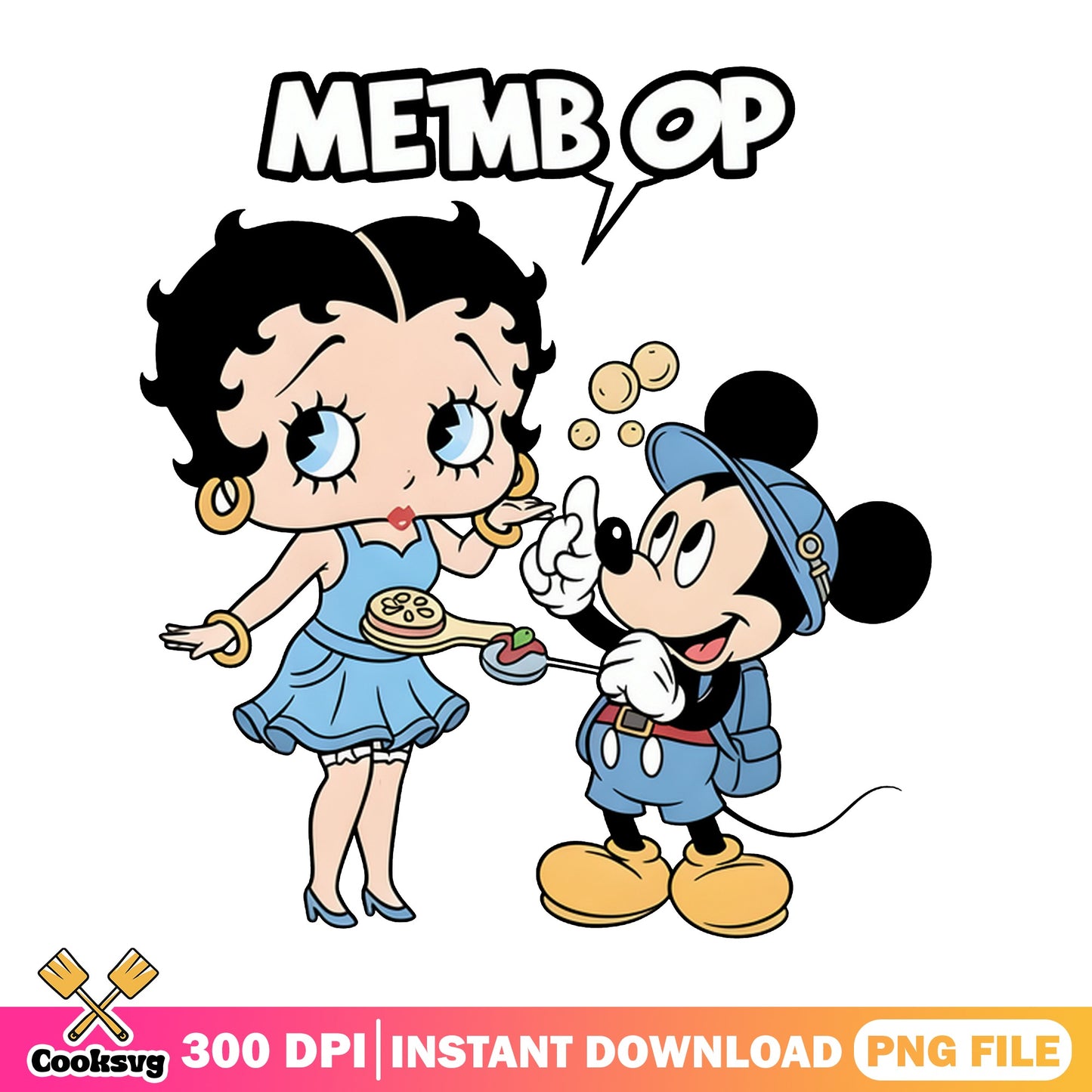 Betty Boop And Mickey Mouse Membop PNG, Disney PNG, Cartoon PNG