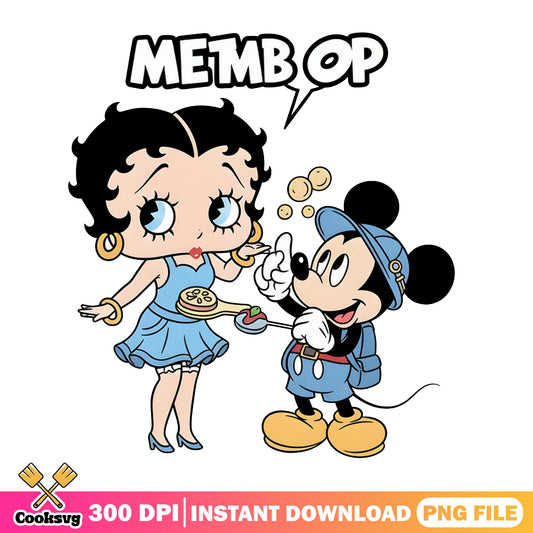 Betty Boop And Mickey Mouse Membop PNG, Disney PNG, Cartoon PNG